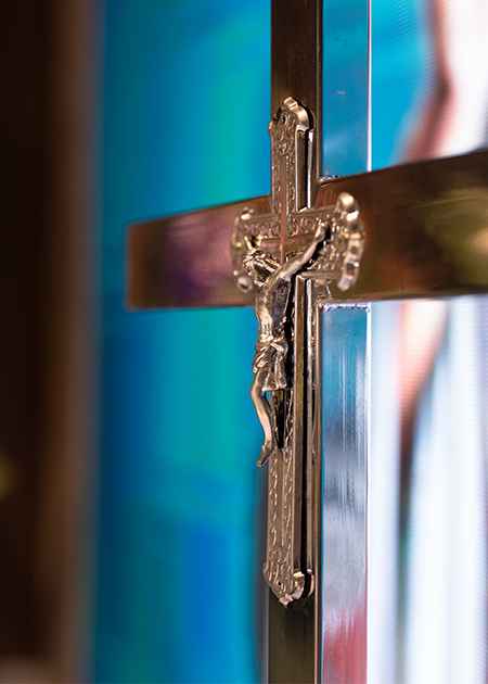 A sacred cross symbolising faith and spirituality, displayed as part of the personalised and bespoke funeral services