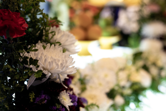 An assortment of blooms arranged by AYS Funerals